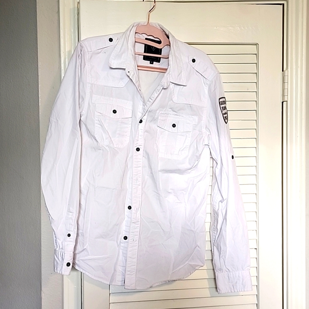 Guess Men's White button up shirt